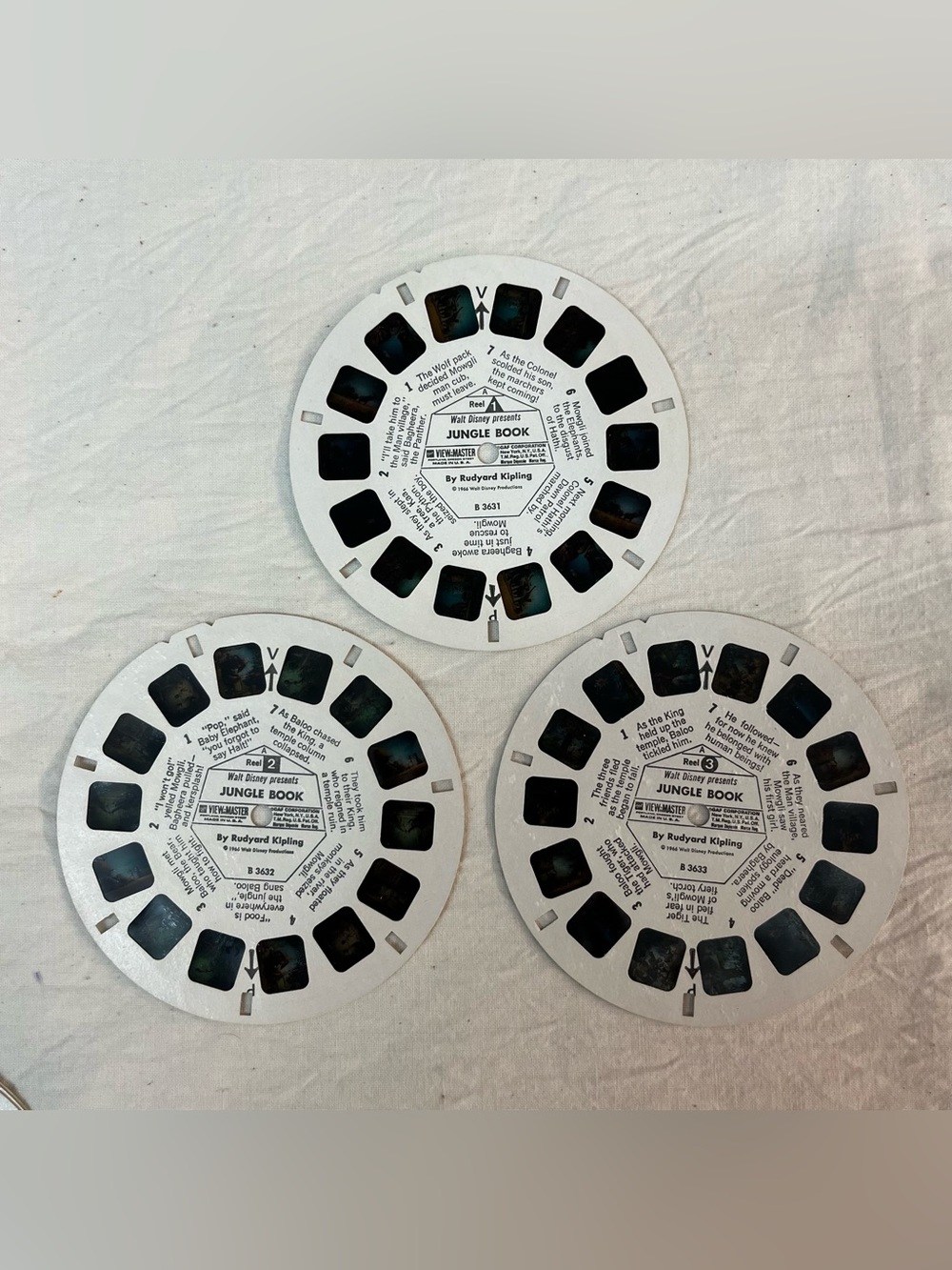 Walt Disney's The Jungle Book 1966 GAF View-Master B-363 3 Reel Set